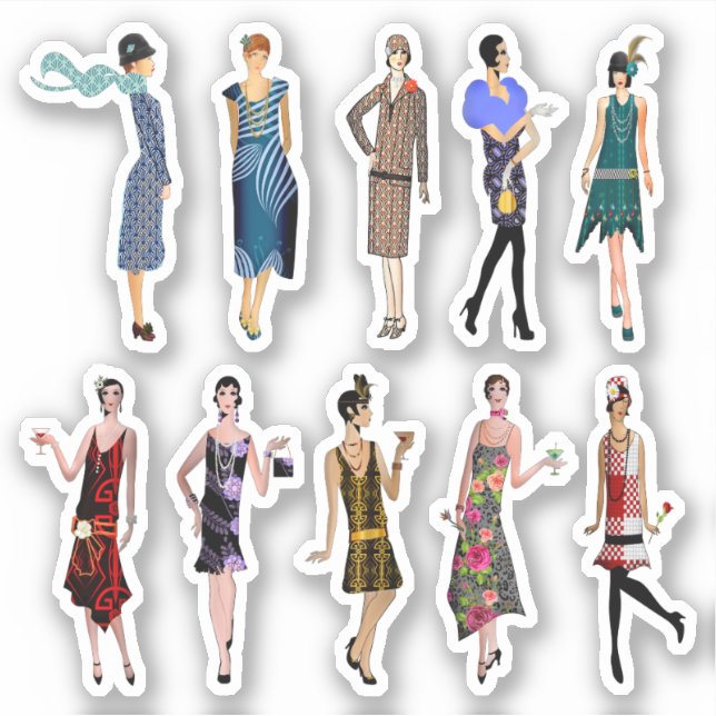 Art Deco Women High Fashion Sticker (Front)