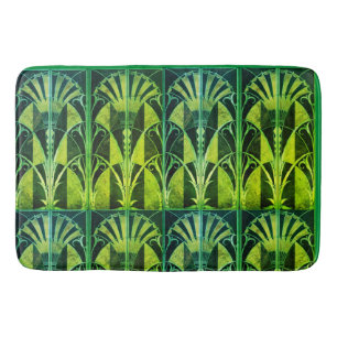 ART DECO WOOD INLAY FANS BATH MAT