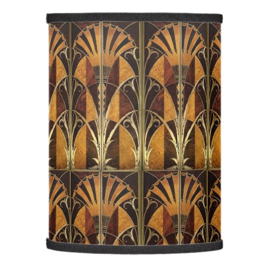 ART DECO WOOD INLAY FANS LAMP SHADE (Left)