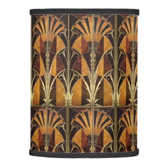 ART DECO WOOD INLAY FANS LAMP SHADE (Right)