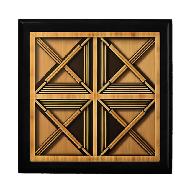 Art Deco Wooden Jewelry Keepsake Box (Front)