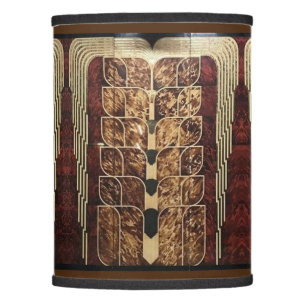 ART DECO WOODWWORK INLAID PANELS 3 LAMP SHADE