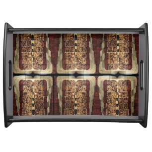 ART DECO WOODWWORK INLAID PANELS 4 SERVING TRAY