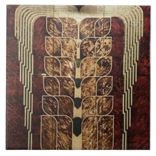 ART DECO WOODWWORK INLAID PANELS CERAMIC TILE