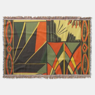 Art Deco Woven Throw Throw Blanket