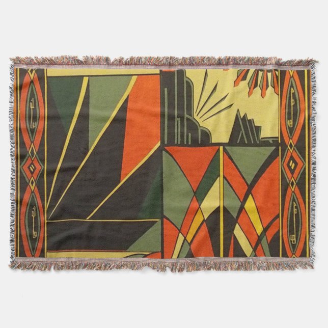 Art Deco Woven Throw Throw Blanket (Front)