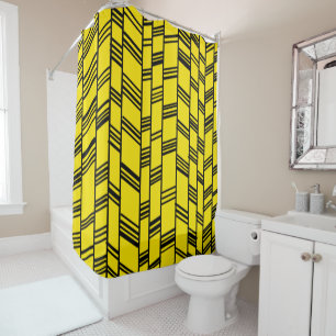 Art Deco Yellow Shower Curtain