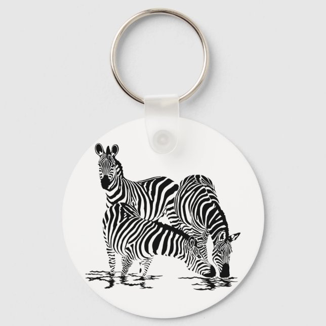 Art Deco  Zebra Keychain (Front)