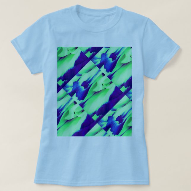 Art decor blue cream pattern T-Shirt (Design Front)
