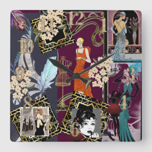 Art Decor Fashion Show Scene  Square Wall Clock