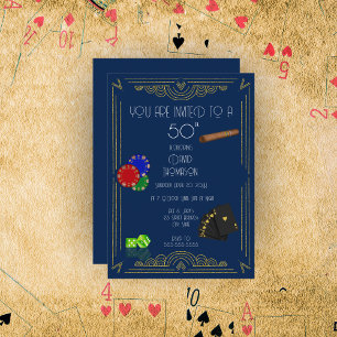 Art Decor Poker & Cigar Party  Invitation