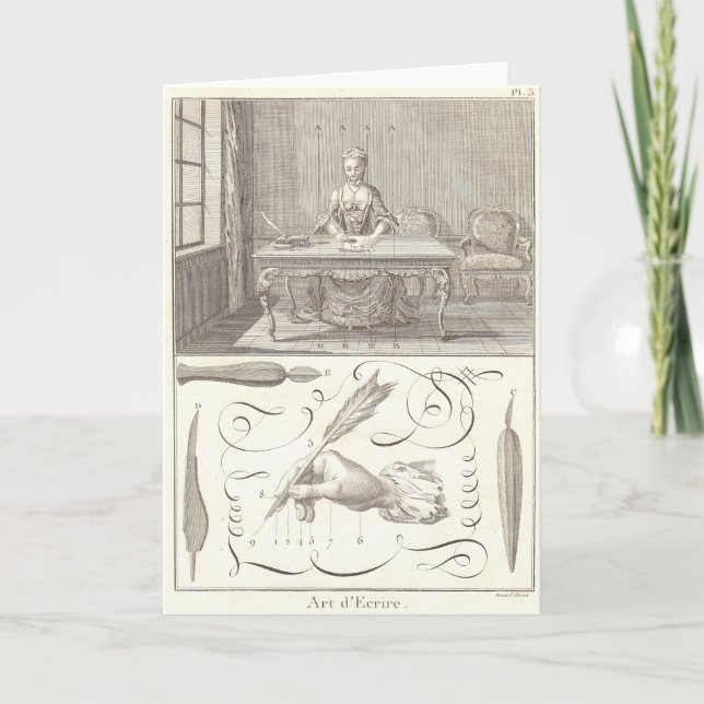 Art d'Ecrire Art of Writing Diderot Encyclopedia Card (Front)
