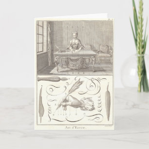 Art d'Ecrire Art of Writing Diderot Encyclopedia Card