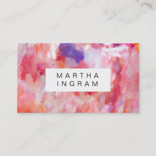 Art Design Abstract  Painted Bright Purple Pink Business Card