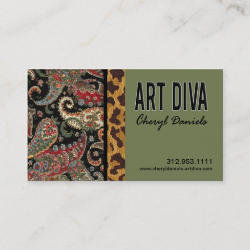 Customizable Art Diva Graphic Designer Business Card