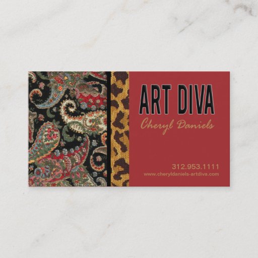 Customizable Art Diva Graphic Designer Business Card