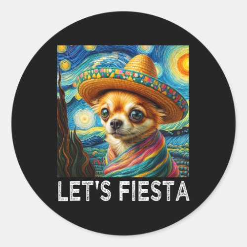 Art Dog Cinco De Mayo Fiesta Family Matching Group Classic Round Sticker