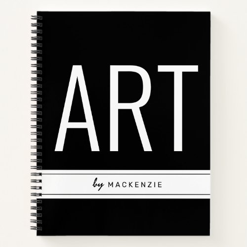 Art Drawing Book with Name Large Title
