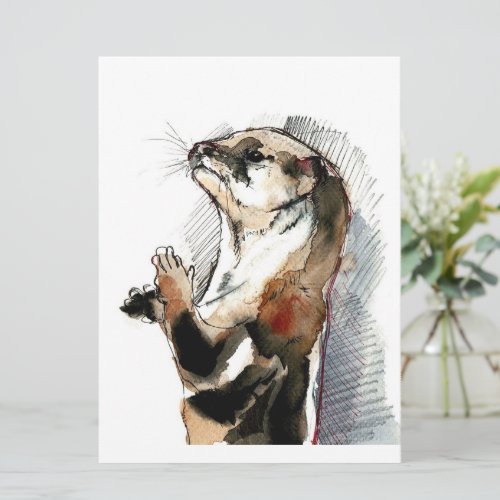 Art Drawing Otter   Cute Otter Gifts