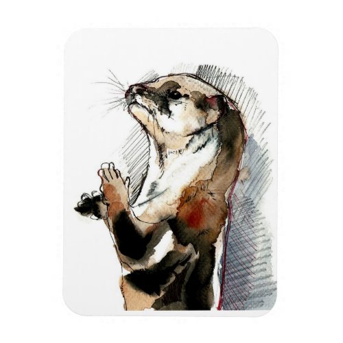 Art Drawing Otter   Cute Otter Gifts Magnet