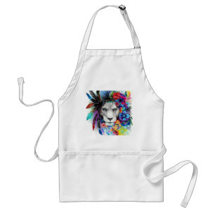Art drawing poster painting the lion adult apron