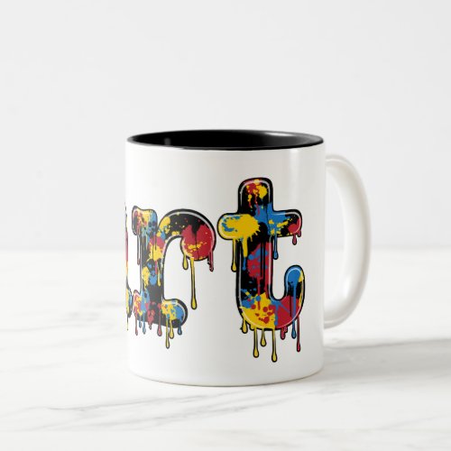 Art Dripping Paint School and Teachers Two_Tone Coffee Mug