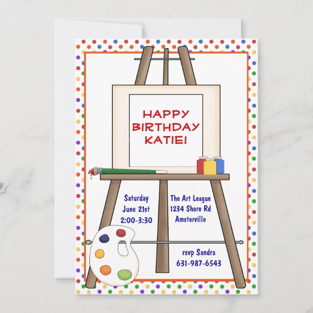 Art Easel Invitation (Front)