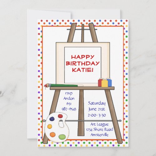 Art Easel Invitation