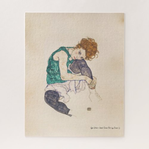 ART EGON SCHIELE SEATED WOMAN WITH LEGS PULLED UP JIGSAW PUZZLE