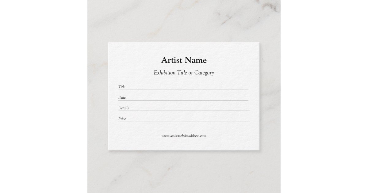Art Exhibition Label Template for Artists Business Card Zazzle Art Exhibition Label Template for Artists Business Card Zazzle