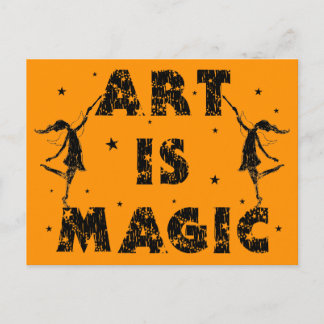 Art Fairies: Art Is Magic (Halloween Orange) Postcard