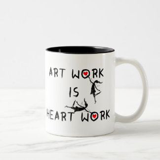 Art Fairies: Art Work Is Heart Work Two-Tone Coffee Mug