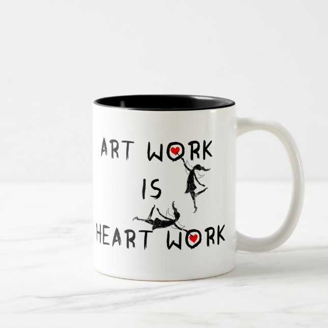 Art Fairies: Art Work Is Heart Work Two-Tone Coffee Mug (Right)