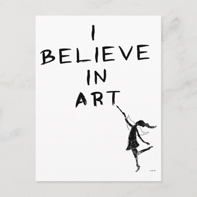 Art Fairy: I Believe In Art Postcard (Front)