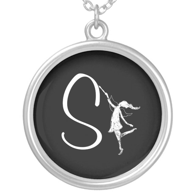Art Fairy Inital: S Silver Plated Necklace (Front)