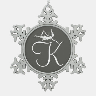 Art Fairy Initial: K Snowflake Pewter Christmas Ornament