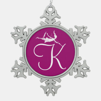Art Fairy Initial: K Snowflake Pewter Christmas Ornament