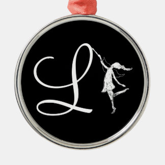 Art Fairy Initial: L Metal Ornament
