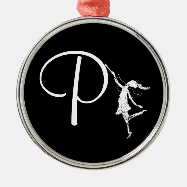 Art Fairy Initial: P Metal Ornament (Front)