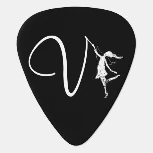 Art Fairy Initial: V Guitar Pick