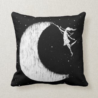 Art Fairy: Paint The Moon Throw Pillow