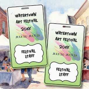 ART FESTIVAL Custom Stylish Personalized Colorful Badge
