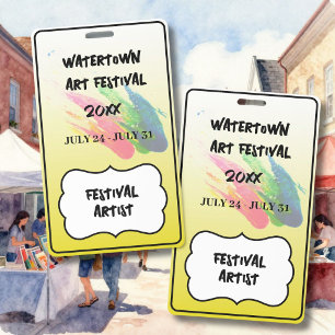 ART FESTIVAL Custom Stylish Personalized Colorful Badge
