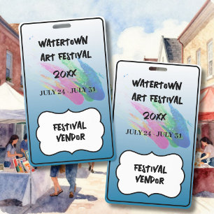 ART FESTIVAL Custom Stylish Personalized Colorful  Badge