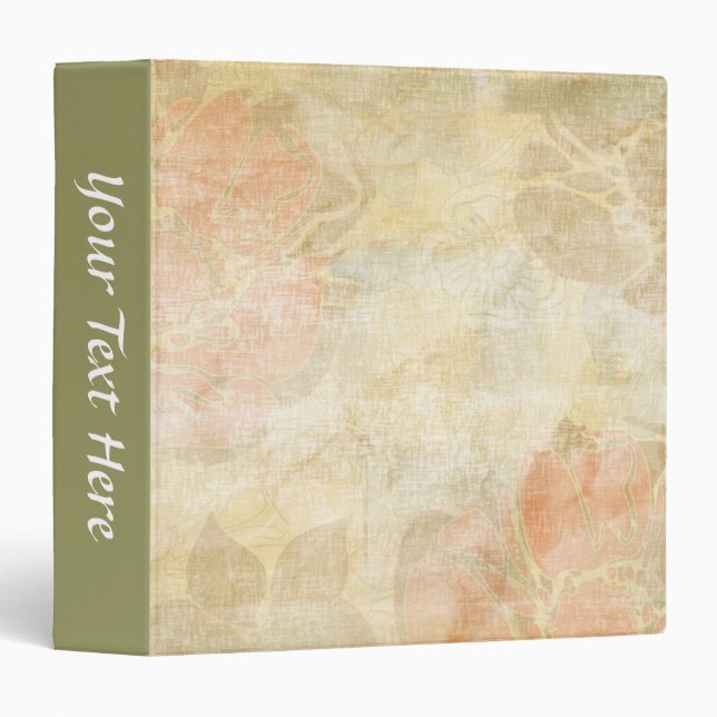 art floral grunge background pattern 3 ring binder (Front/Spine)