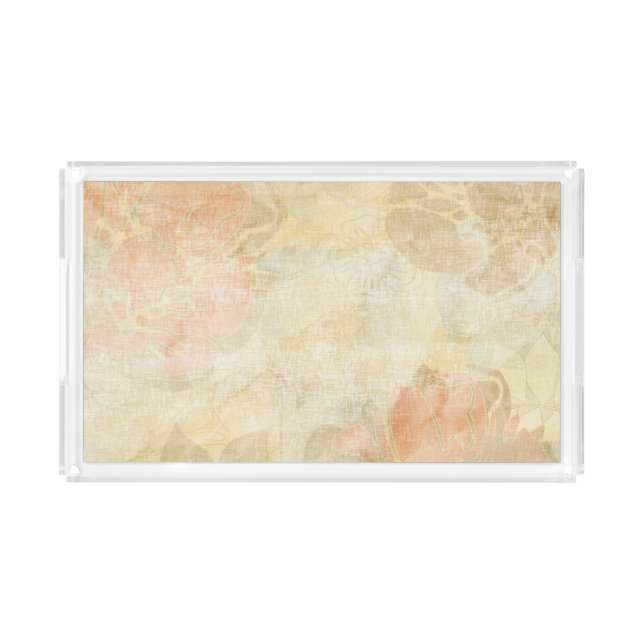 art floral grunge background pattern acrylic tray (Front)