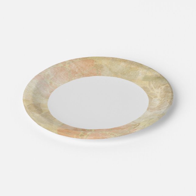art floral grunge background pattern paper plates (Angled)