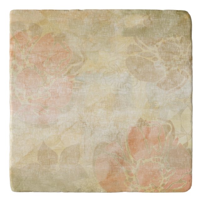 art floral grunge background pattern trivet (Front)