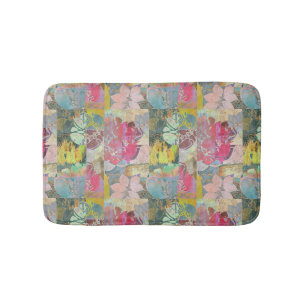 Art floral grunge pattern bathroom mat