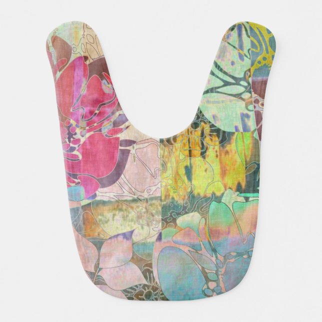 Art floral grunge pattern bib (Front)